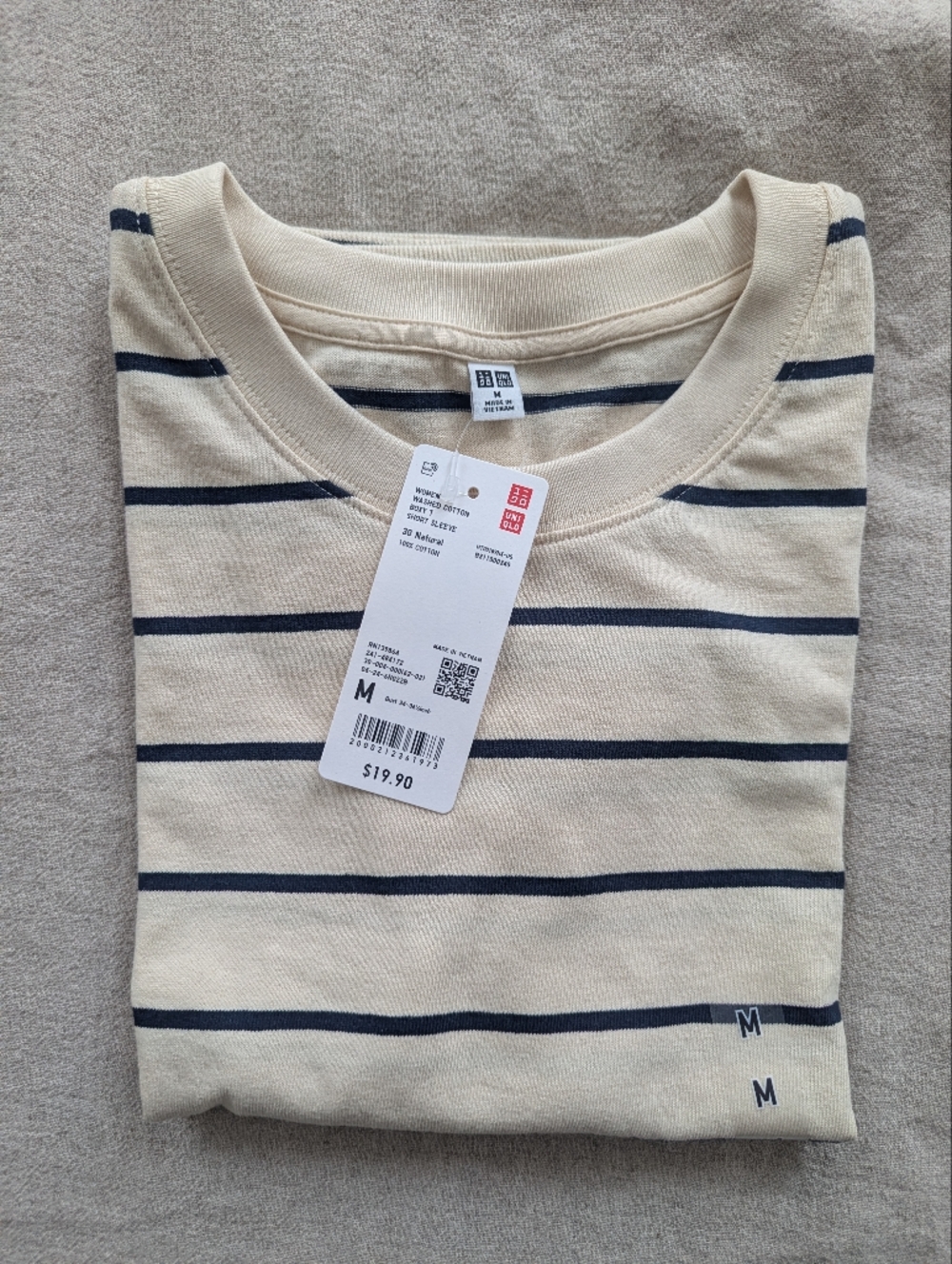 Uniqlo Washed Cotton Boxy T-Shirt | Striped
